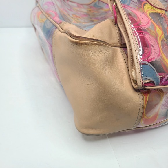 Coach Scribble Clear Vinyl Tote Bag Multicolor Graffiti Signature Logo Y2K Rare - Picture 9 of 12